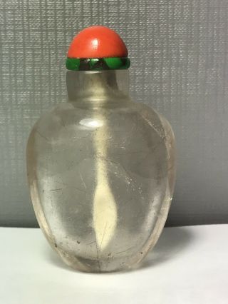 Old Chinese Golden Rutilated Rock Crystal,  Quartz Snuff Bottle.