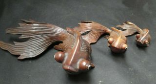 Antique Oriental Vintage Carved Wooden Fish Early 20th Century