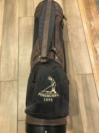 Vintage Burton Golf Bag - Navy/ Little Brown Leather Pinehurst Made In Usa