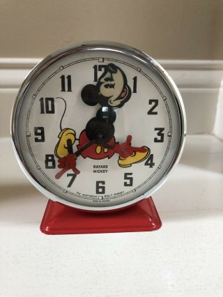 1960’s 1970’s Bayard Mickey Mouse Alarm Clock Made In France Disney