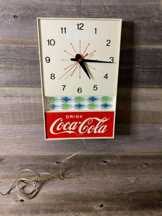 Vintage 1960s Coca - Cola Starburst Clock " Drink Coca - Cola "