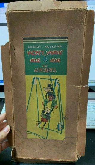 Vintage Mickey And Minnie Mouse As Acrobats Celluloid Toy