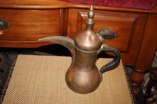 Antique Arabic Middle Eastern Copper Teapot Water Pitcher Marked Long Spout