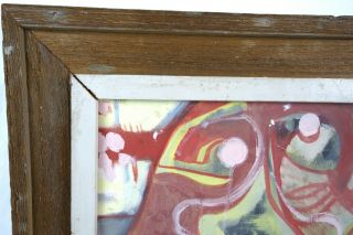 Vintage Mid Century Modern Abstract Oil Painting Framed 2