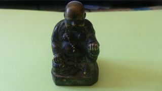 Chinese Antique Bronze Seated Buddha Statue Bell Inside