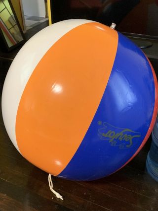 Vintage Inflatable Sevylor Beach Ball B9 42 " Blue Orange White Red No Box