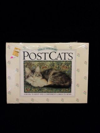 Lesley Anne Ivory Postcats A Book To Keep & 15 Different Post Cards Cats