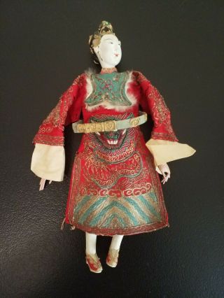 Antique Chinese Opera Doll Embroidery Empress Tzu - Hsi 1920 