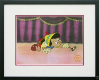 Walt Disney Limited Edition Frame Serigraph Cel “pinocchio And Jiminy Cricket "