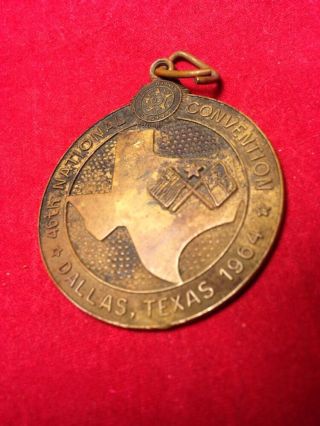 1964 American Legion Convention Dallas Convention Medal Watch Fob Jb