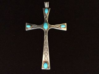 Vintage Navajo Sterling Silver Cross - Signed