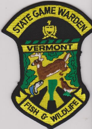Vermont Fish & Wildlife State Game Warden Police Patch