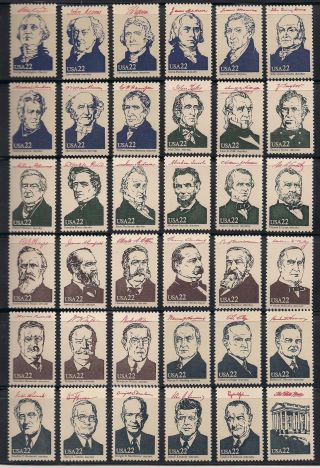 U.  S.  Presidents - Complete Set Of 36 U.  S.  Stamps - - 2216 - 2219