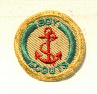 Boy Scout Red Anchor Proficiency Award Badge Tan Cloth Troop Small 3 Level