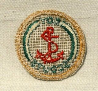 Boy Scout Red Anchor Proficiency Award Badge Tan cloth Troop Small 3 Level 2