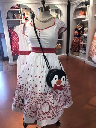 Disney Parks The Dress Shop White Red Mary Poppins Penguins Women 