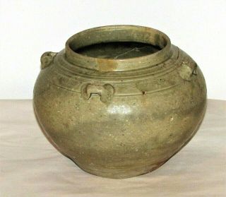 Chinese Sung Tomb Burial Pottery Pot N.  Celadon C.  10 - 15thc / 7 " D X 5.  25 " H Large