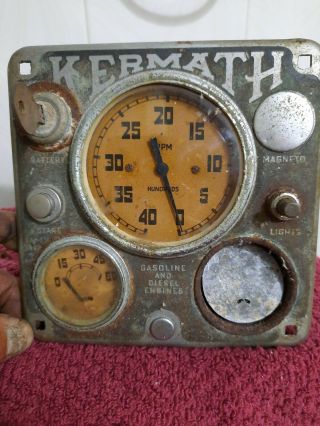 Vintage Kermath Instrument Panel Boat Ots Of Patina,  For.  Parts Not.