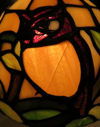 Small Stained Glass Lamp OWL Pattern 12 inches tall 2