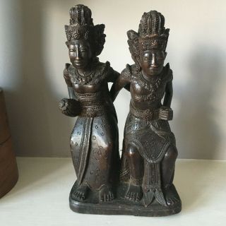 Vintage Carved Wooden Goddesses Dewi Sri Rice Goddess Indonesia Bali Cambodia ?