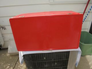 Vintage Coleman Red White Metal Plastic Cooler Ice Chest FISHING,  CAMPING 2