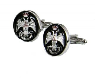 4031925 Scottish Rite 33 Degree Cuff Links 33rd Degree Consistory Wings Up