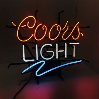 Vintage Coors Light Neon Beer Sign Man Cave Bar Pub Decor Window Or Wall Sign