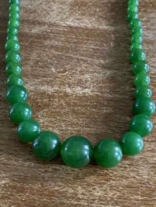 Early Fine Green Jade Jadeite Necklace Deceased Scottish Estate Rare