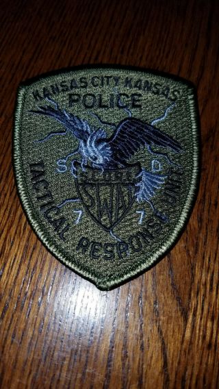 Green Kansas City Ks Police Swat Score Tactical Response Unit Patch Srt Special