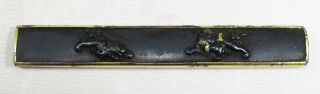 B147: Real old Japanese small sword KOZUKA with good work of foo dog 2