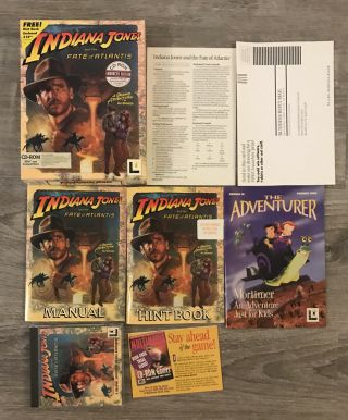 Indiana Jones & The Fate Of Atlantis Macintosh Pc Game 1992 W Hint Book Vtg