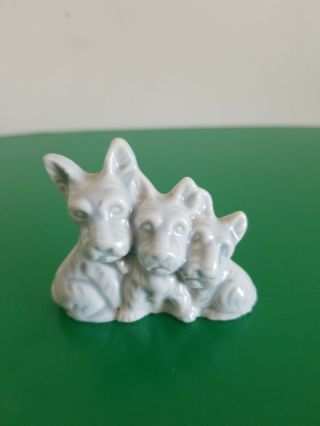 Scotty Dog Scottish Terrier Figurine Trio - Vintage Ceramic - Porcelain Made Japan -