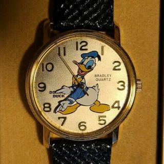 Vintage 1984 Disney Happy 50th Birthday Donald Duck Bradley Watch Nos