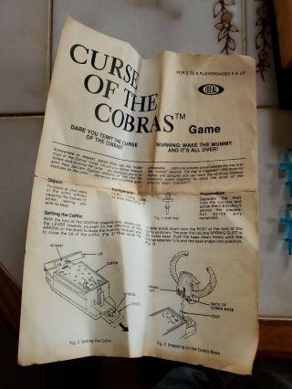 CURSE OF THE COBRAS - VINTAGE 1982 IDEAL GAME - Great Complete 2