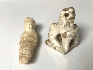 Ancient Chinese Tang Dynasty Terracotta Glazed Pottery Figurines