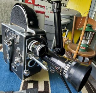 Vintage Swiss Paillard Bolex H8 8 Mm Movie Camera 3 Lenses H8 ? Or H16 ?
