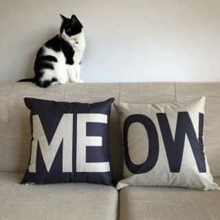 Cat Lady Meow Throw Pillow Covers