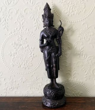 Antique Chinese Tibetan Bronze Figure Of Deity God