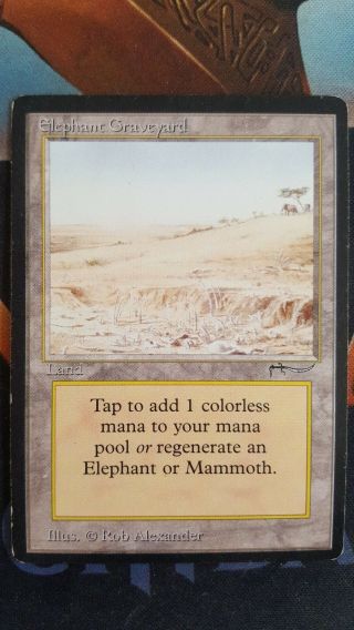 Mtg Magic The Gathering Arabian Nights Elephant Graveyard Mp - Lp Vintage Card