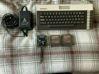 Vintage Atari 600xl 16k Home Computer With Power Supply 2 Games