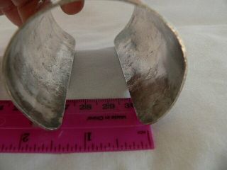 Vintage Peru Sterling Silver Heavy Wide Story Teller Cuff Small Wrist 104 Grams