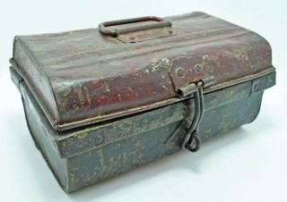Old Antique Hand Crafted Iron Small Trunk Storage Box