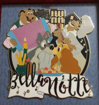 Disney Parks Lady And The Tramp " Bella Notte " Jumbo Pin – Limited Edition A