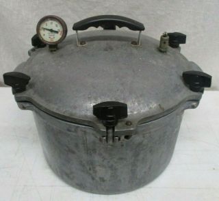 Vintage All American 15.  5qt Pressure Cooker Canner Aluminum Made Usa Good Condit