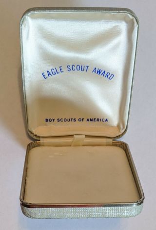 1950s - 1960s Gray Square Box Eagle Scout Award Medal Boy Scouts Of America Bsa