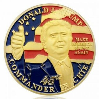 Donald J.  Trump 2020 Keep America Great Commander In Chief Gold Challenge Coin