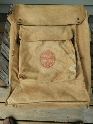 Vintage Boy Scouts Of America Canvas Back Pack No.  1329 Deluxe Yucca