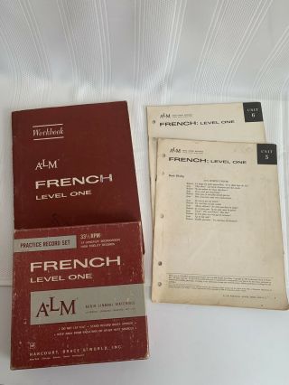 1961 VTG ALM HARCOURT BRACE & WORLD FRENCH LEVEL ONE PRACTICE RECORDS & MANUALS 2