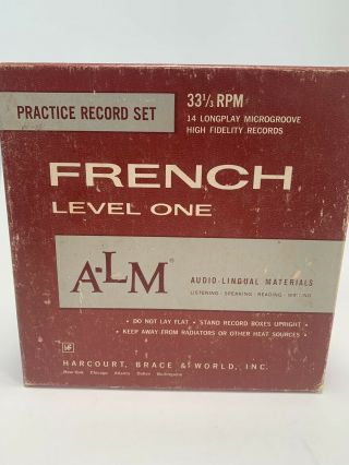 1961 VTG ALM HARCOURT BRACE & WORLD FRENCH LEVEL ONE PRACTICE RECORDS & MANUALS 3