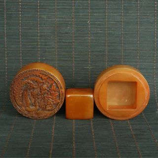 Chinese Natural Shoushan Stone Hand Carved Exquisite Seal Set 52127